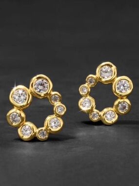 Alexis Bittar • Front facing Petite Asterales Wreath of “Diamonds” CZ  Earrings